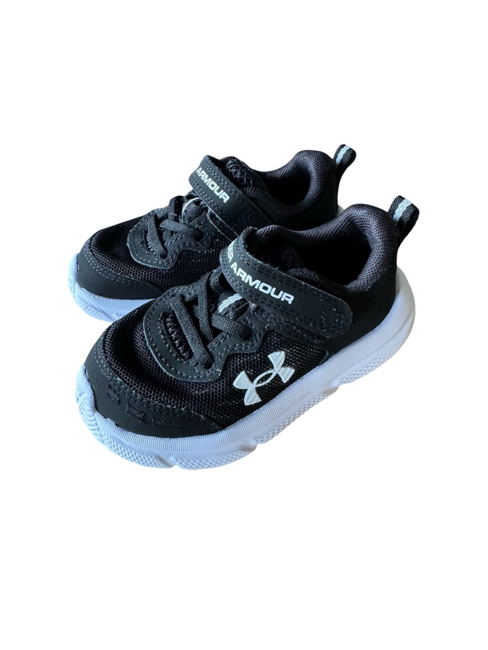 Under Armour Baby Toddler Black and White Velcro Sneakers